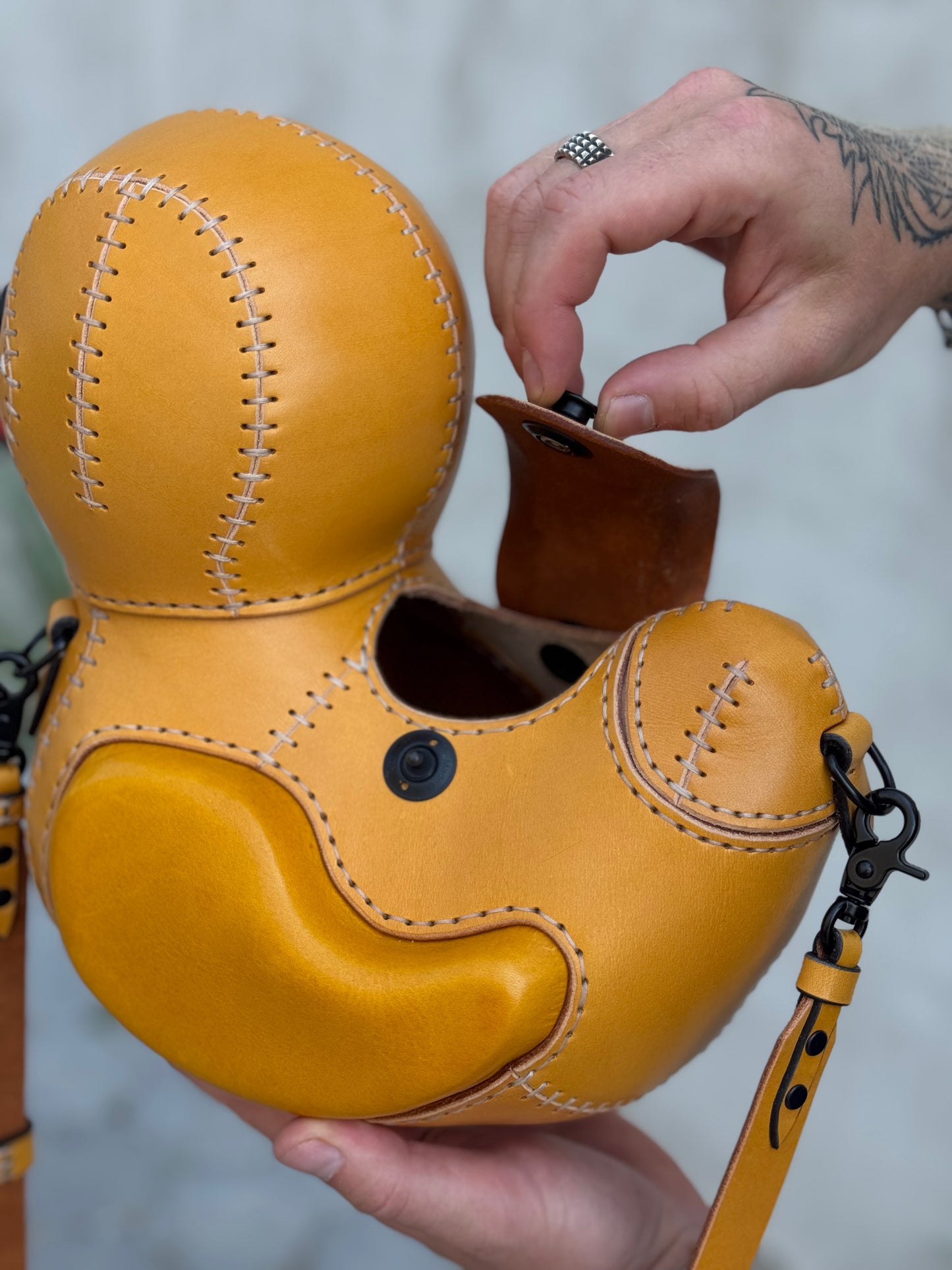 Yellow Duck Leather Bag | Sculptural Leather Handbag