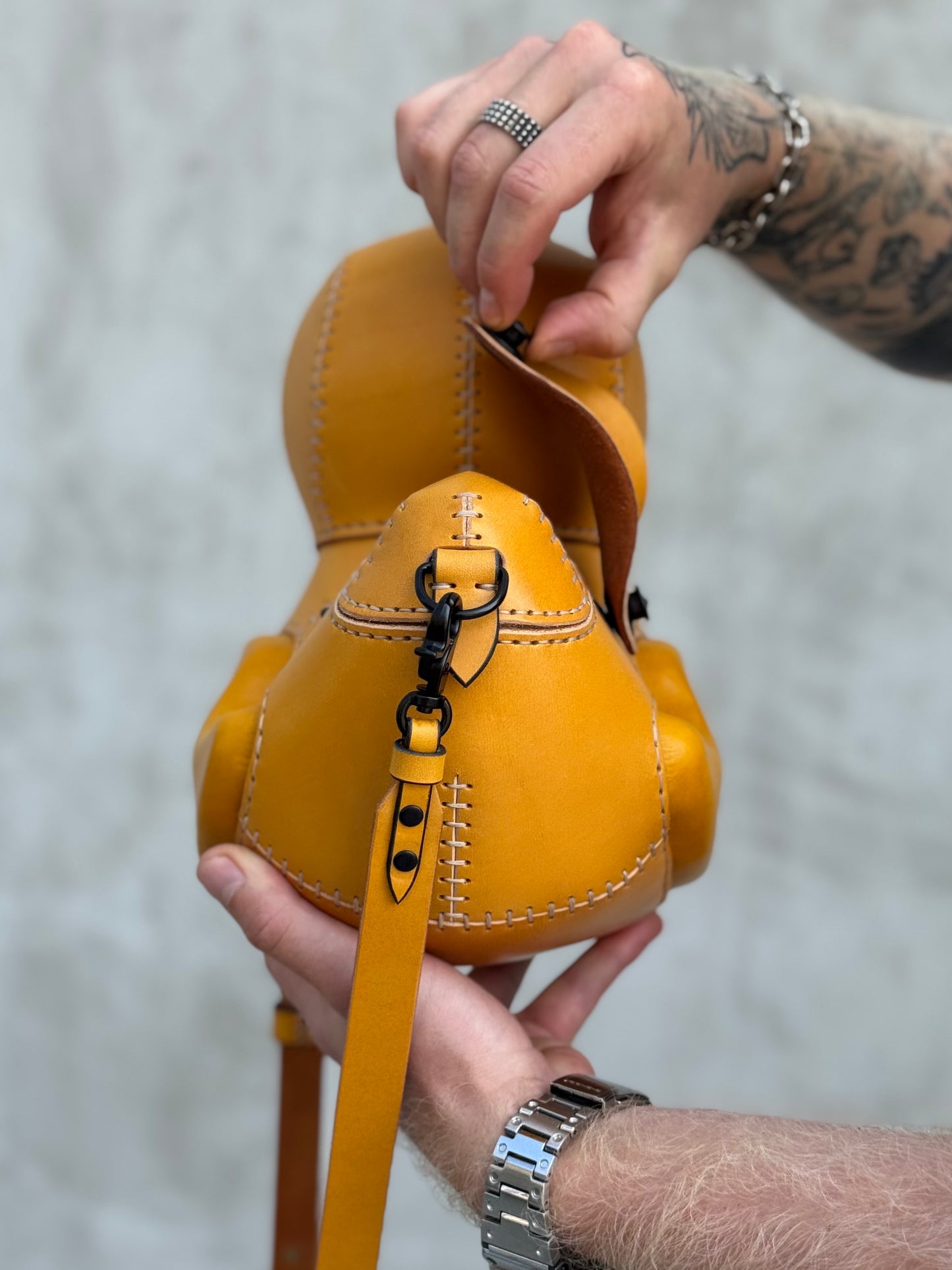 Yellow Duck Leather Bag | Sculptural Leather Handbag