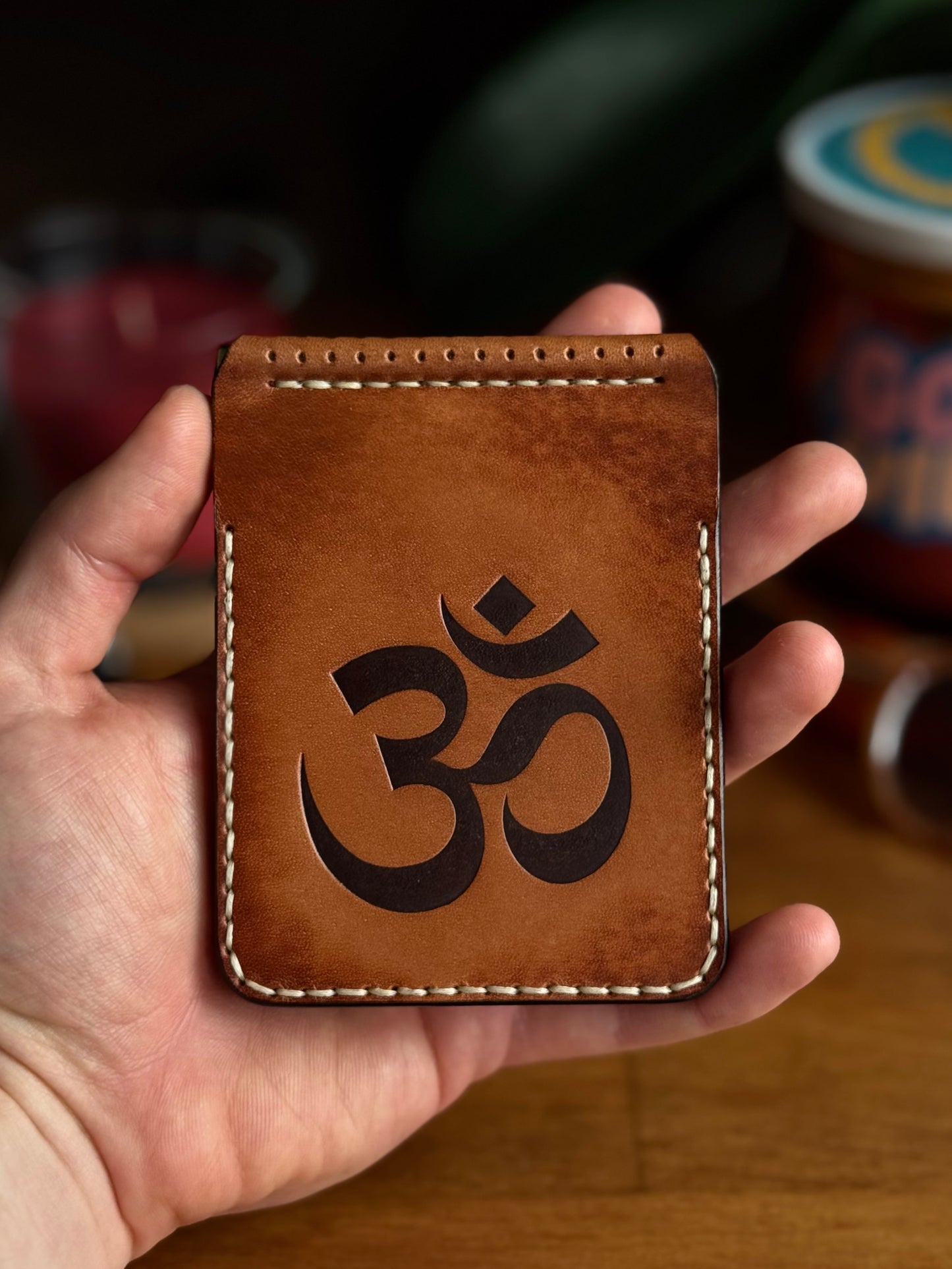 Handmade Brown Leather Money Clip