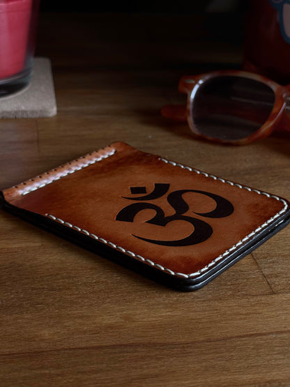 Handmade Brown Leather Money Clip