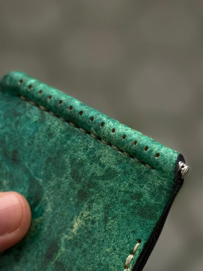 One of One Handmade Leather Money Clip | Hand-Dyed Unique Piece