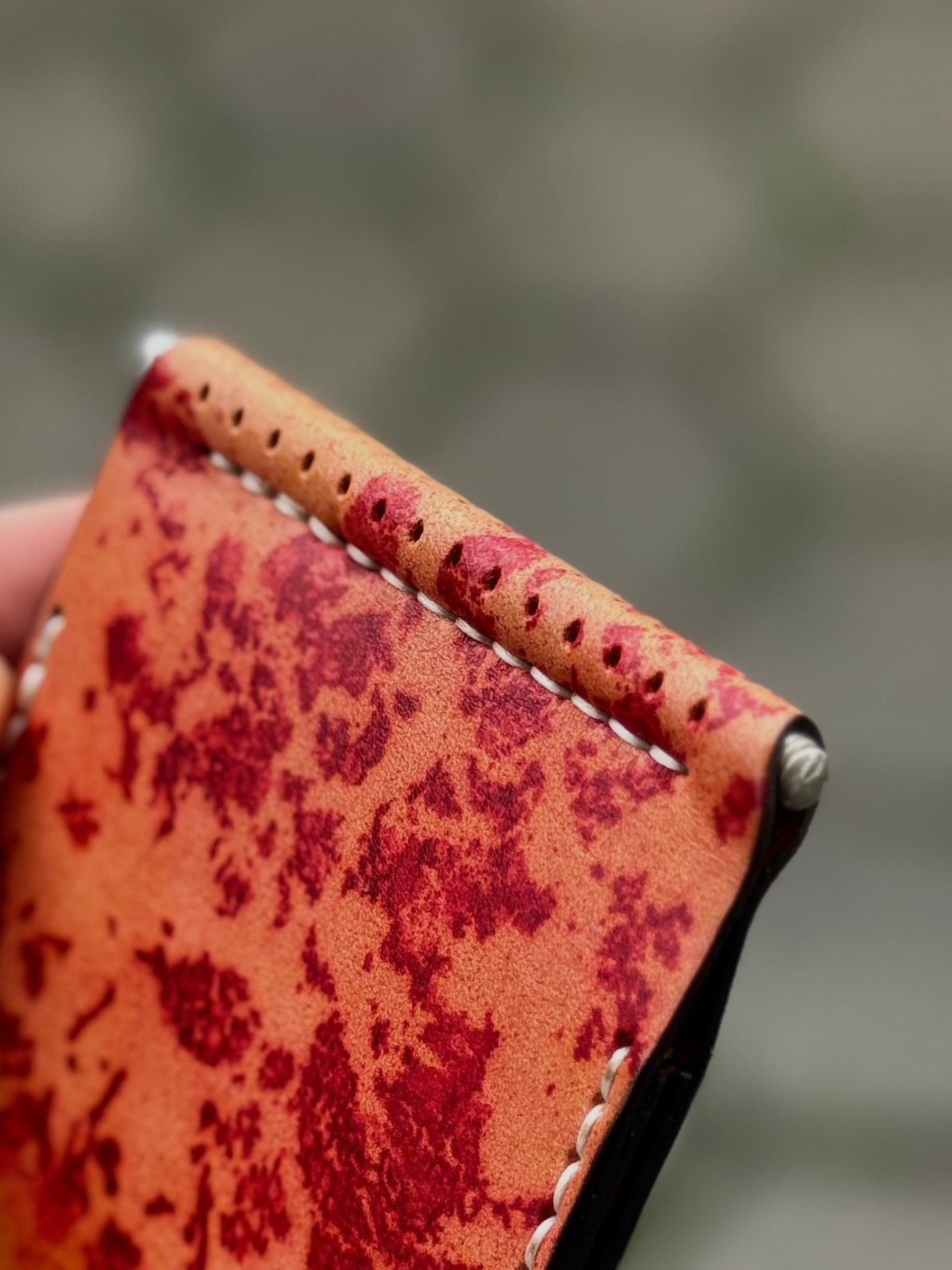 One of One Handmade Leather Money Clip | Hand-Dyed Unique Piece