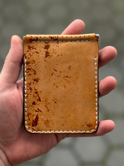 One of One Handmade Leather Money Clip | Hand-Dyed Unique Piece