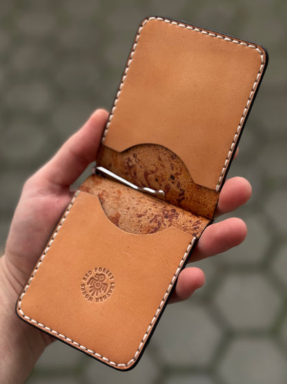 One of One Handmade Leather Money Clip | Hand-Dyed Unique Piece