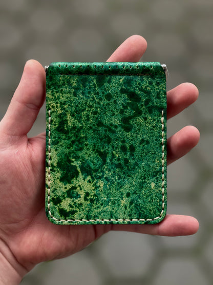 One of One Handmade Leather Money Clip | Hand-Dyed Unique Piece