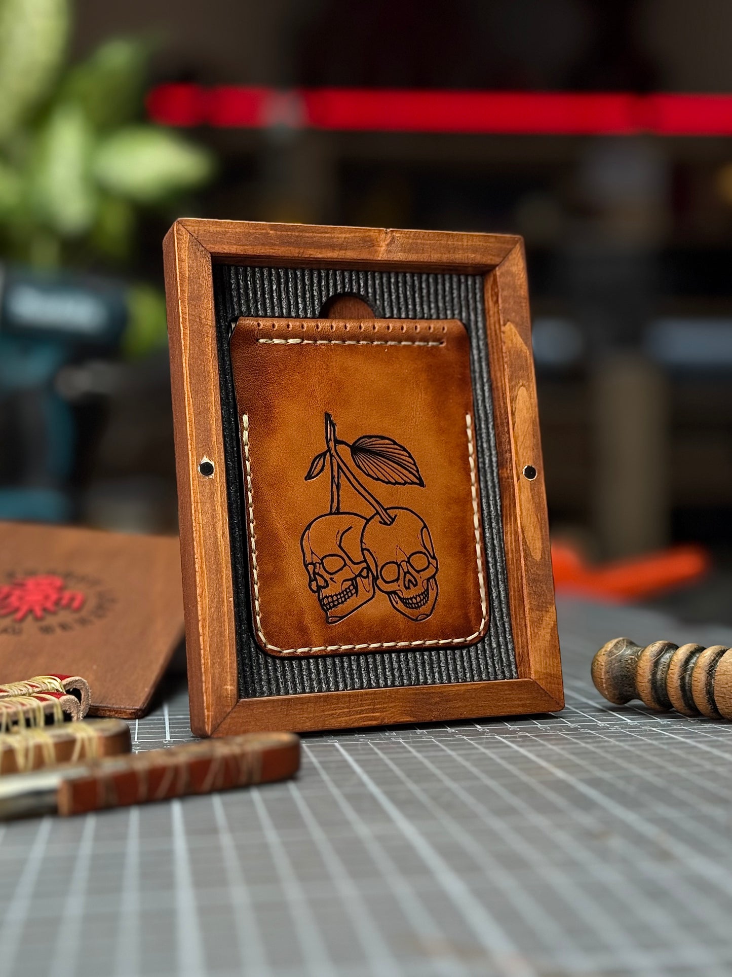 Handmade Brown Leather Money Clip