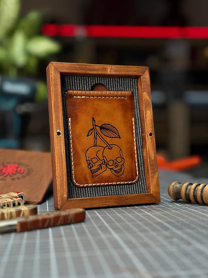 Handmade Brown Leather Money Clip