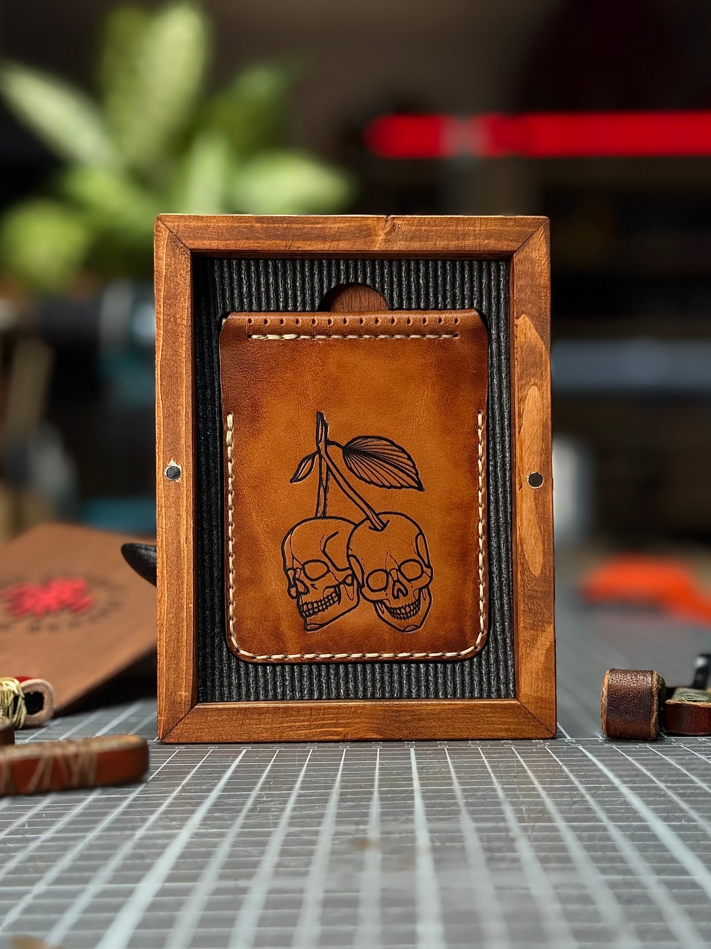 Handmade Brown Leather Money Clip