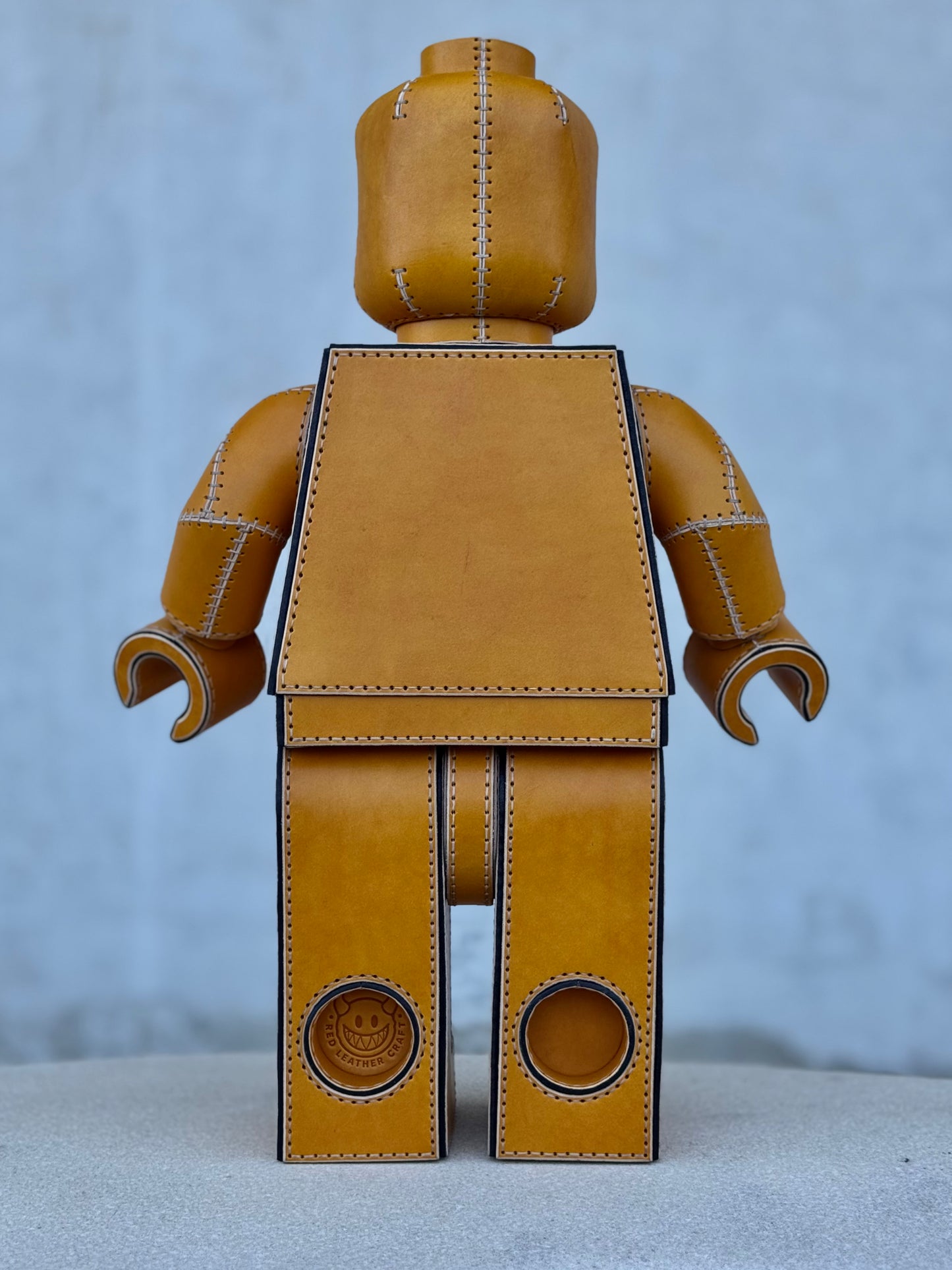 Handmade Building Block Character Leather Sculpture | Articulated Collectible