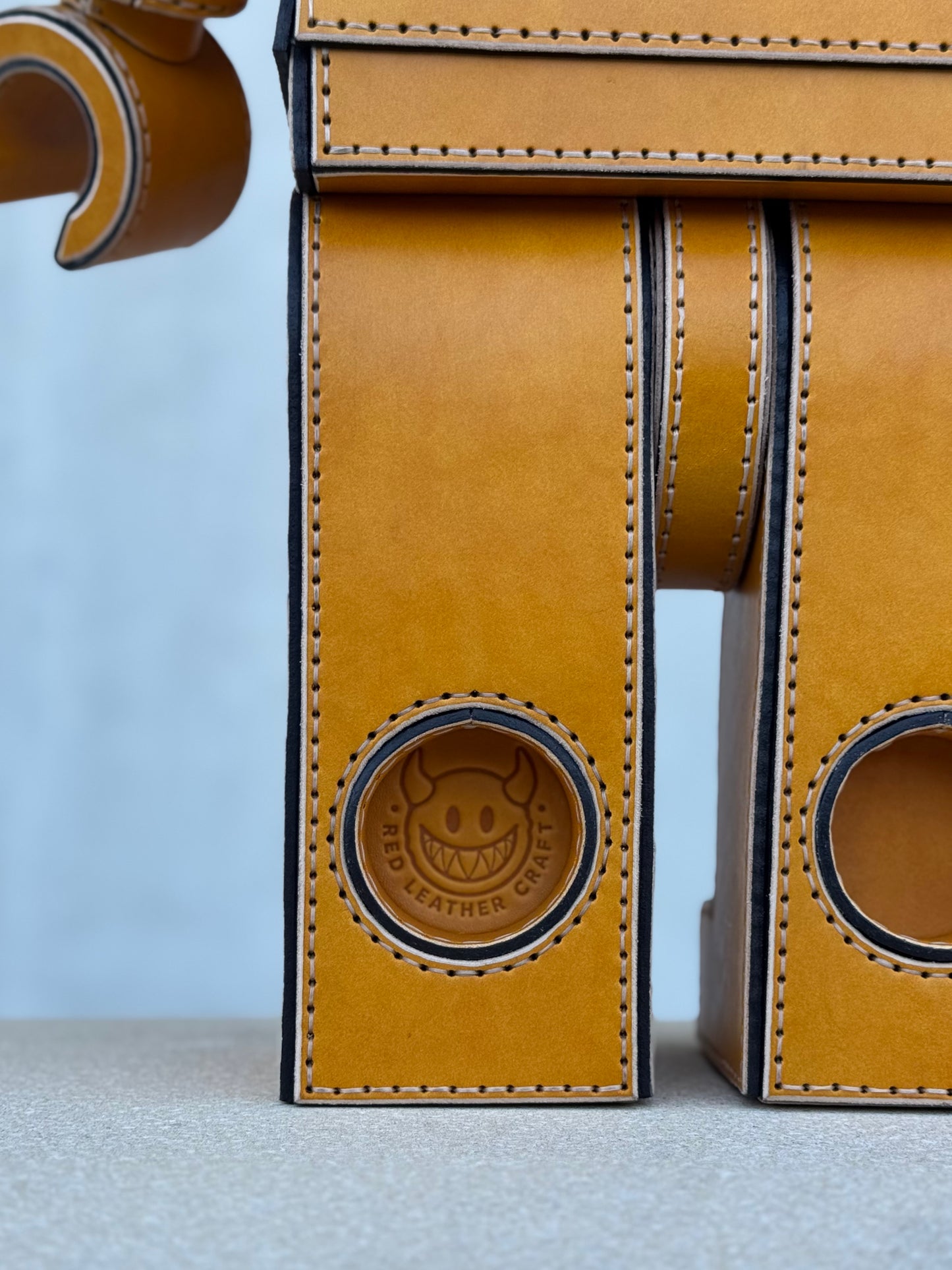Handmade Building Block Character Leather Sculpture | Articulated Collectible