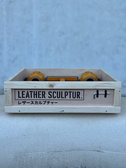 Handmade Building Block Character Leather Sculpture | Articulated Collectible