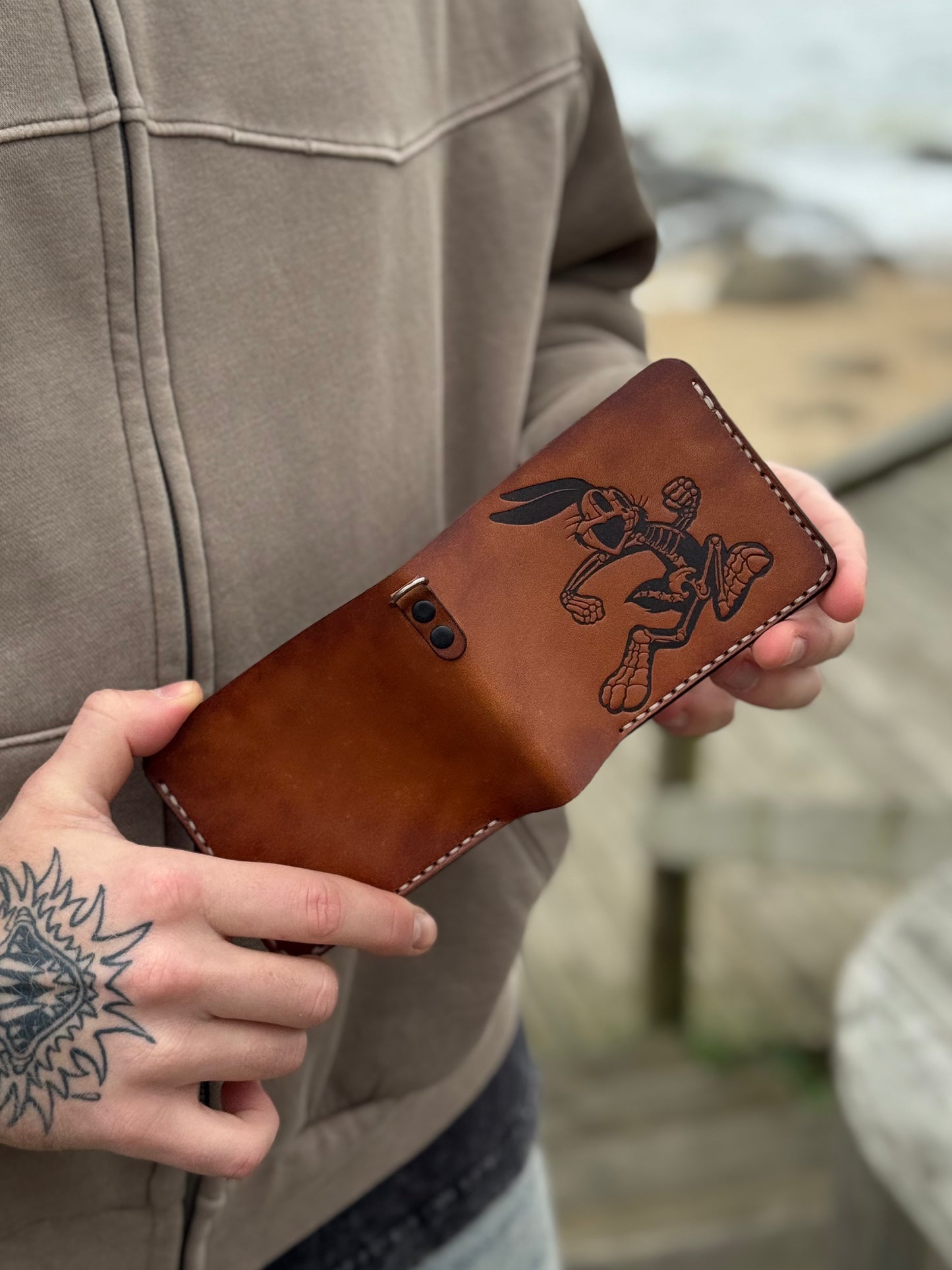 Handmade Leather Wallet with  Embossing