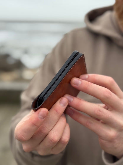 Handmade Leather Wallet with Eagle Embossing
