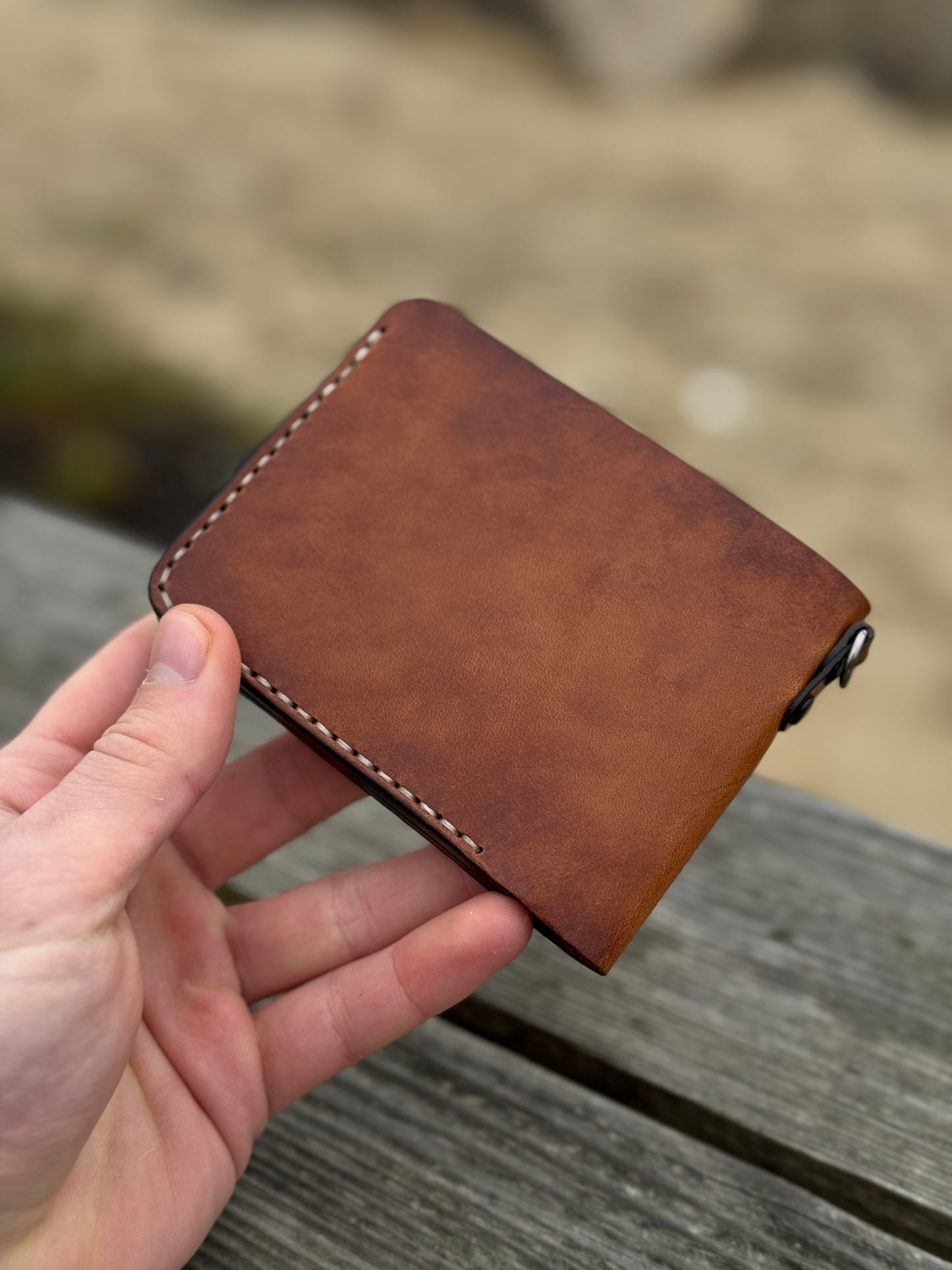 Handmade Leather Wallet with Eagle Embossing
