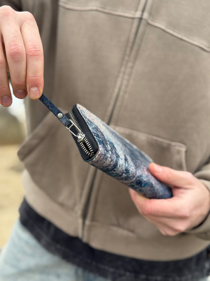 Hand-Dyed Leather Zip Around Wallet