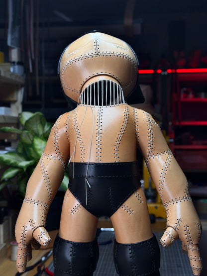 Handmade Leather Sculpture| Stitched Leather Art Character