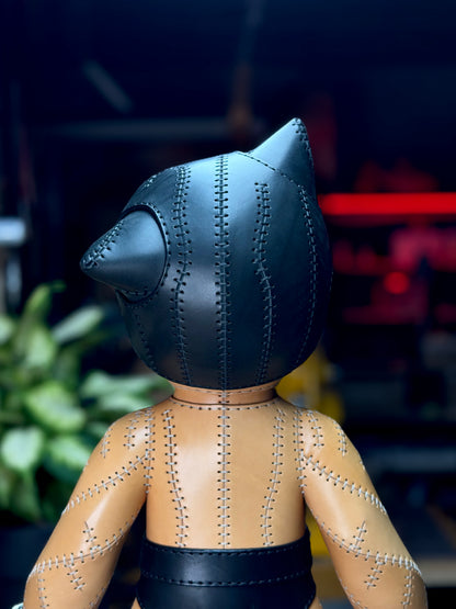 Handmade Leather Sculpture| Stitched Leather Art Character