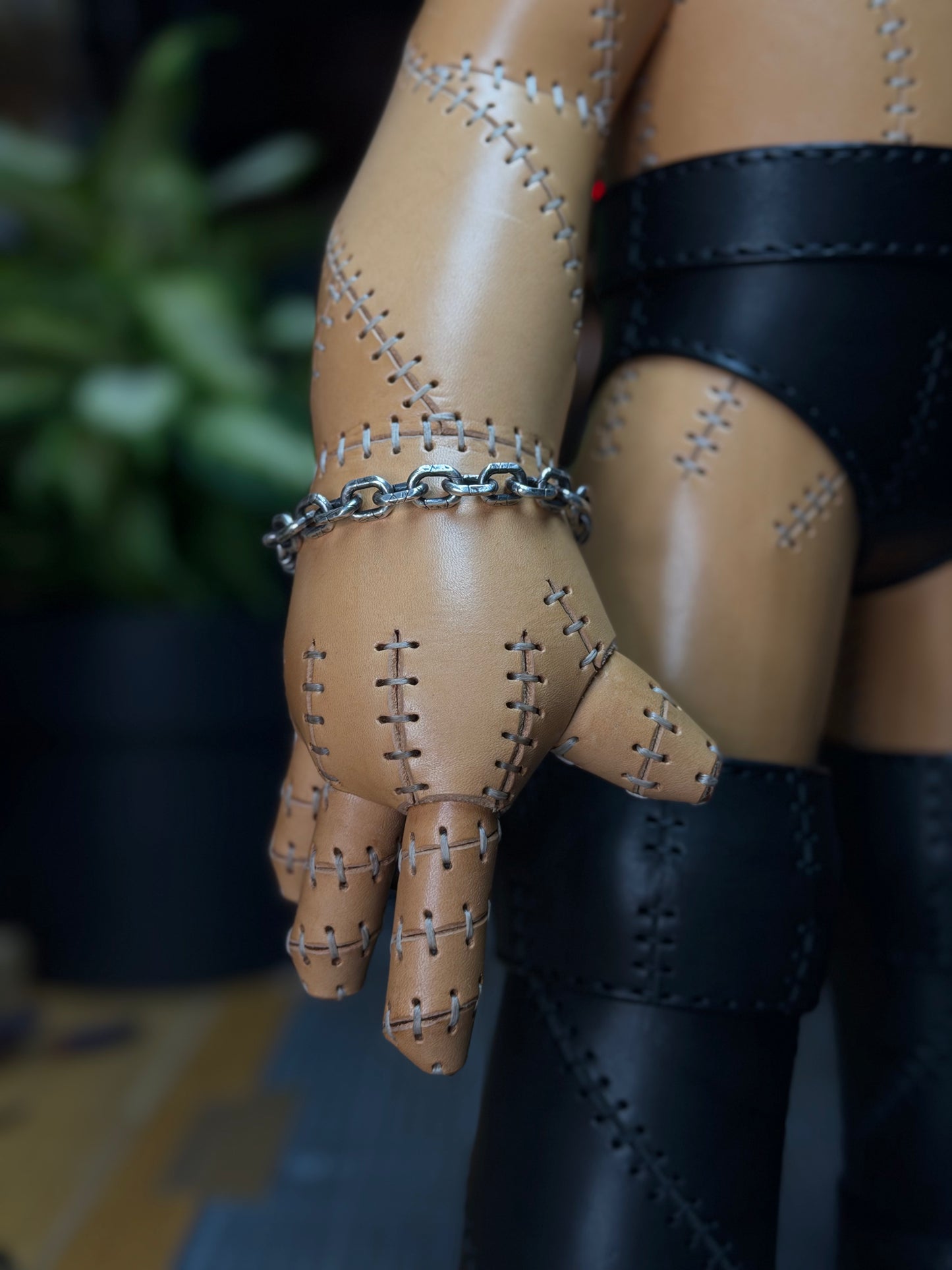 Handmade Leather Sculpture| Stitched Leather Art Character