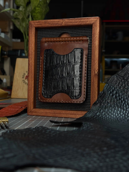 Crocodile Leather Money Clip