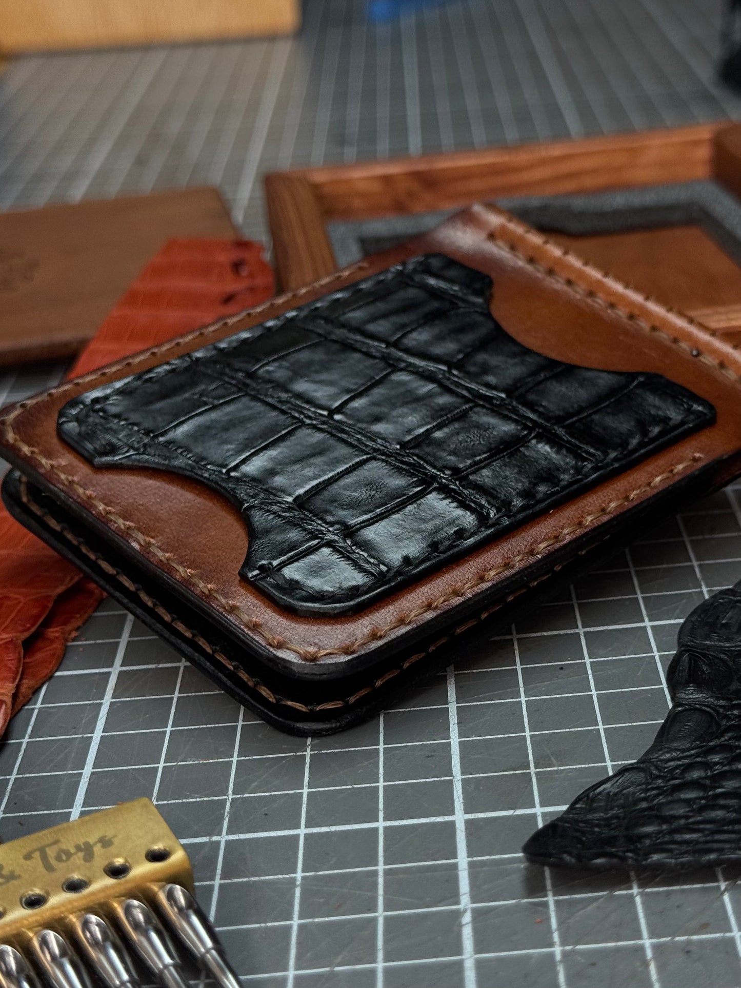 Crocodile Leather Money Clip