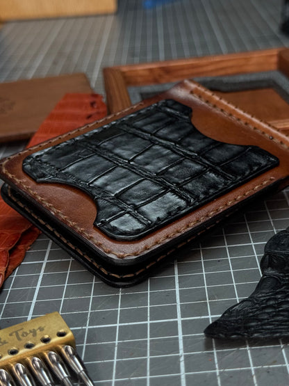 Crocodile Leather Money Clip