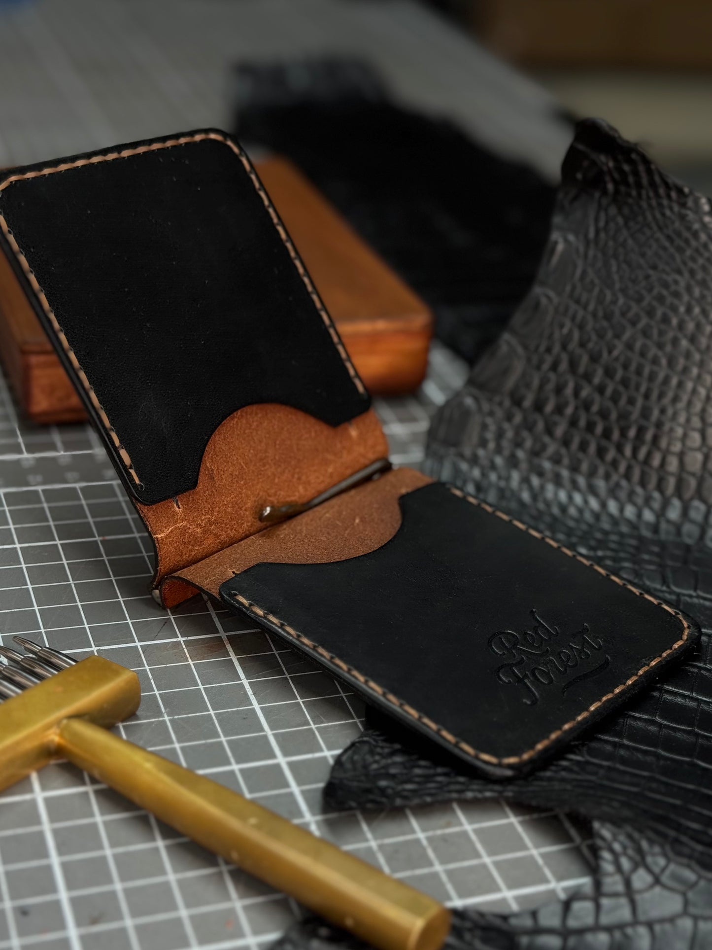 Crocodile Leather Money Clip