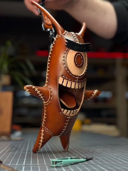 Leather Plankton Sculpture | Handmade Art Figure