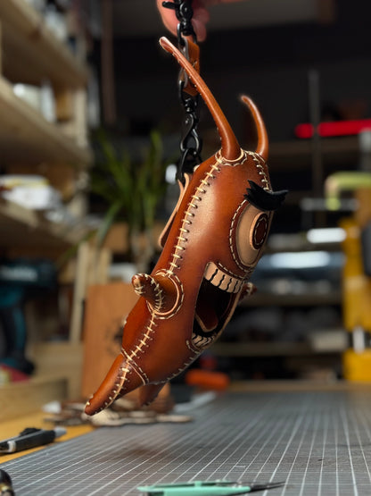 Leather Plankton Sculpture | Handmade Art Figure