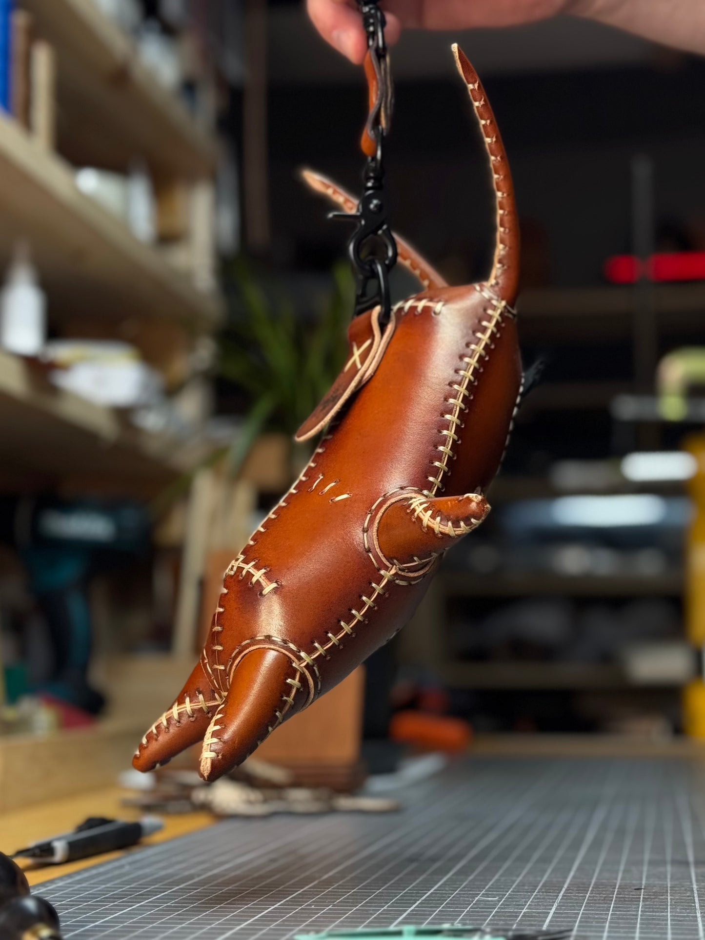 Leather Plankton Sculpture | Handmade Art Figure