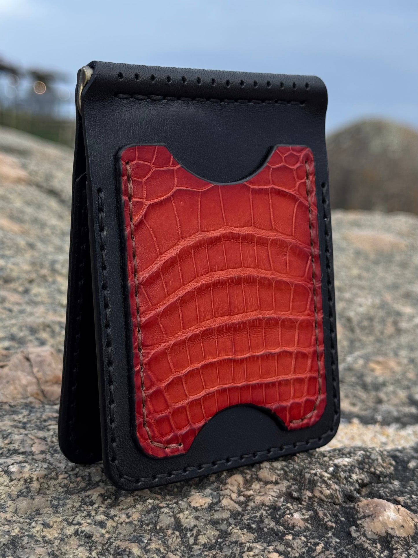Crocodile Leather Money Clip