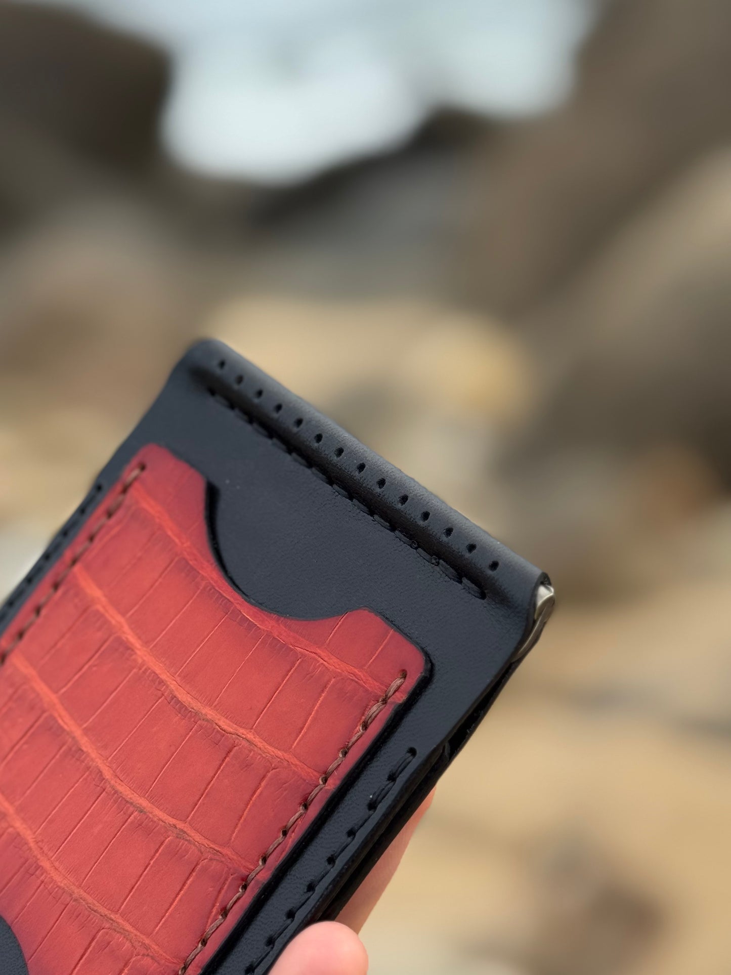 Crocodile Leather Money Clip