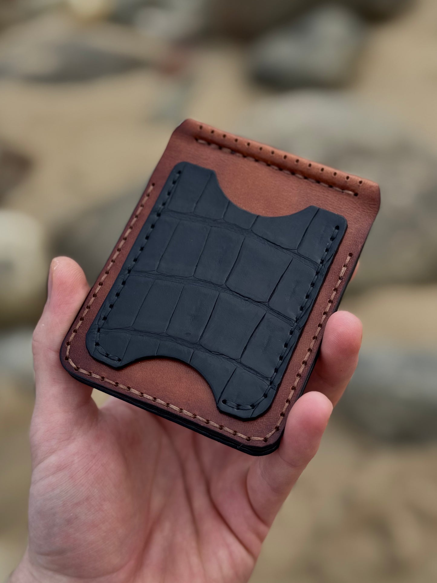Crocodile Leather Money Clip