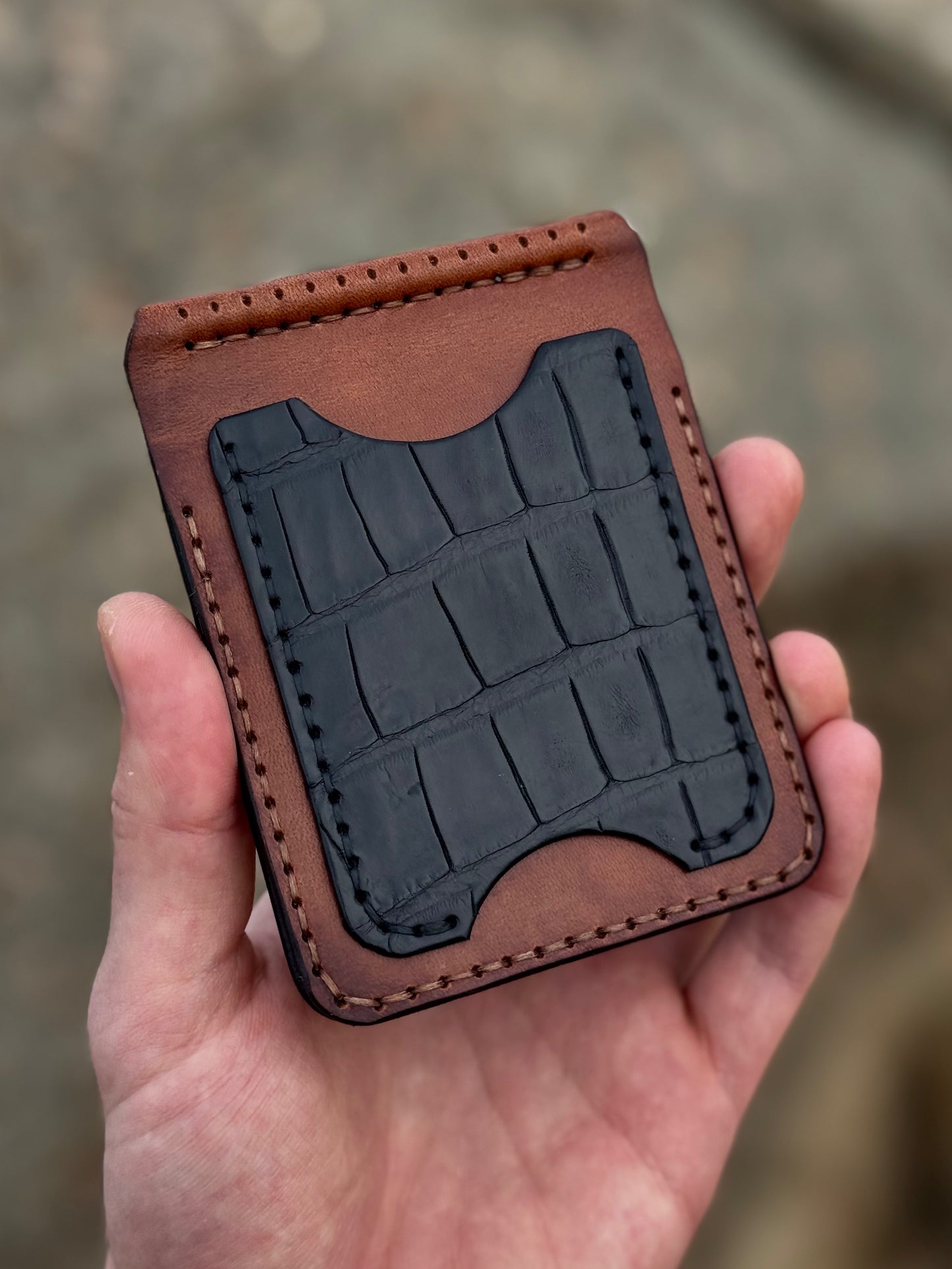 Crocodile Leather Money Clip