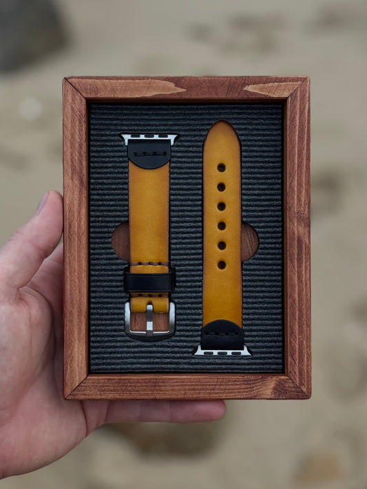 Handmade Leather Apple Watch Band Yellow