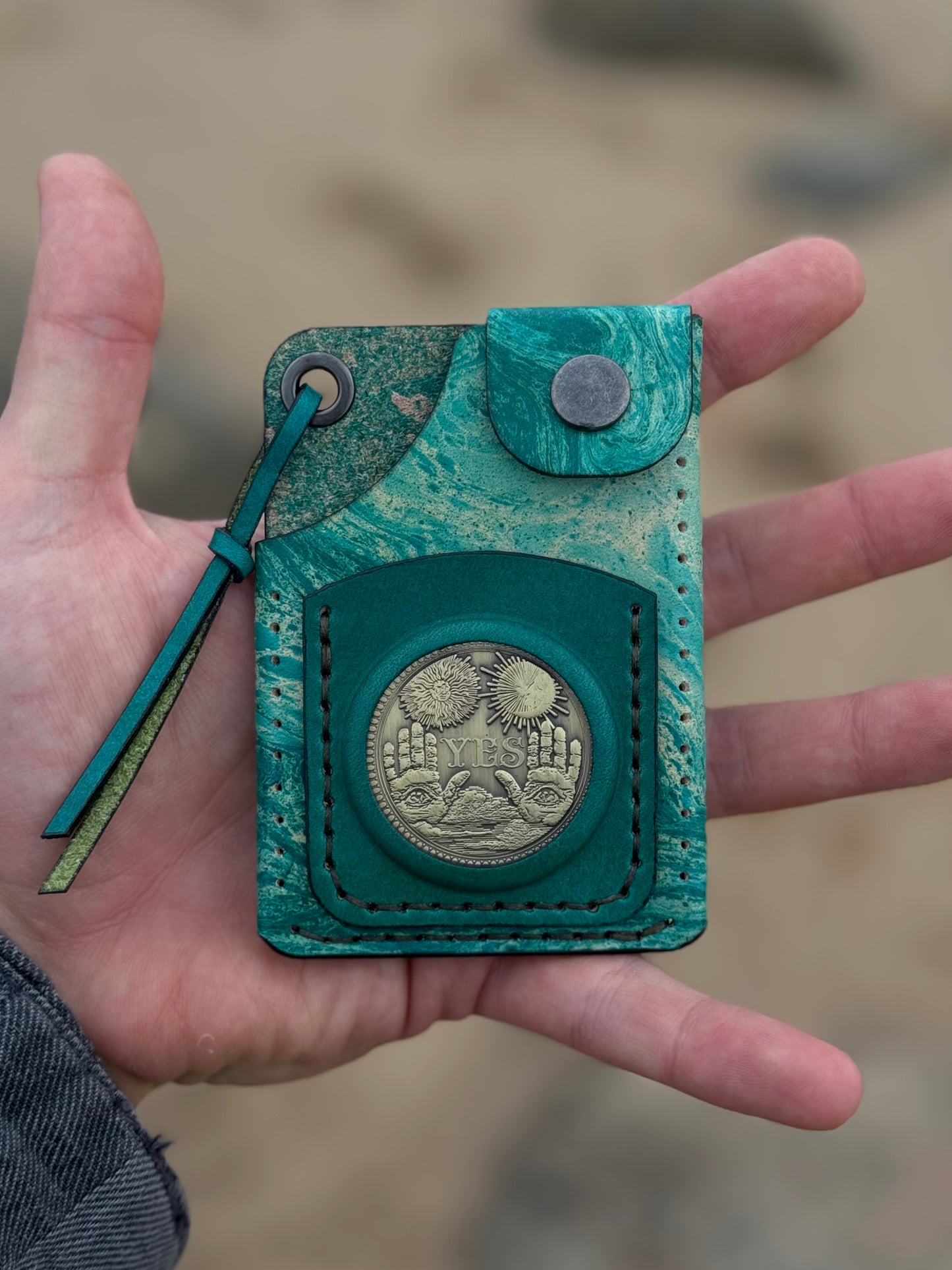 Leather Cardholder with Coin Pocket | Hand-Dyed Finish