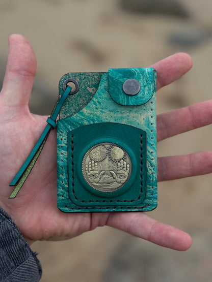 Leather Cardholder with Coin Pocket | Hand-Dyed Finish