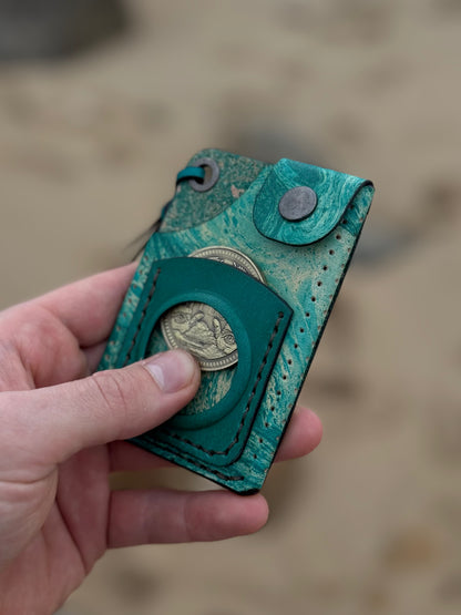 Leather Cardholder with Coin Pocket | Hand-Dyed Finish