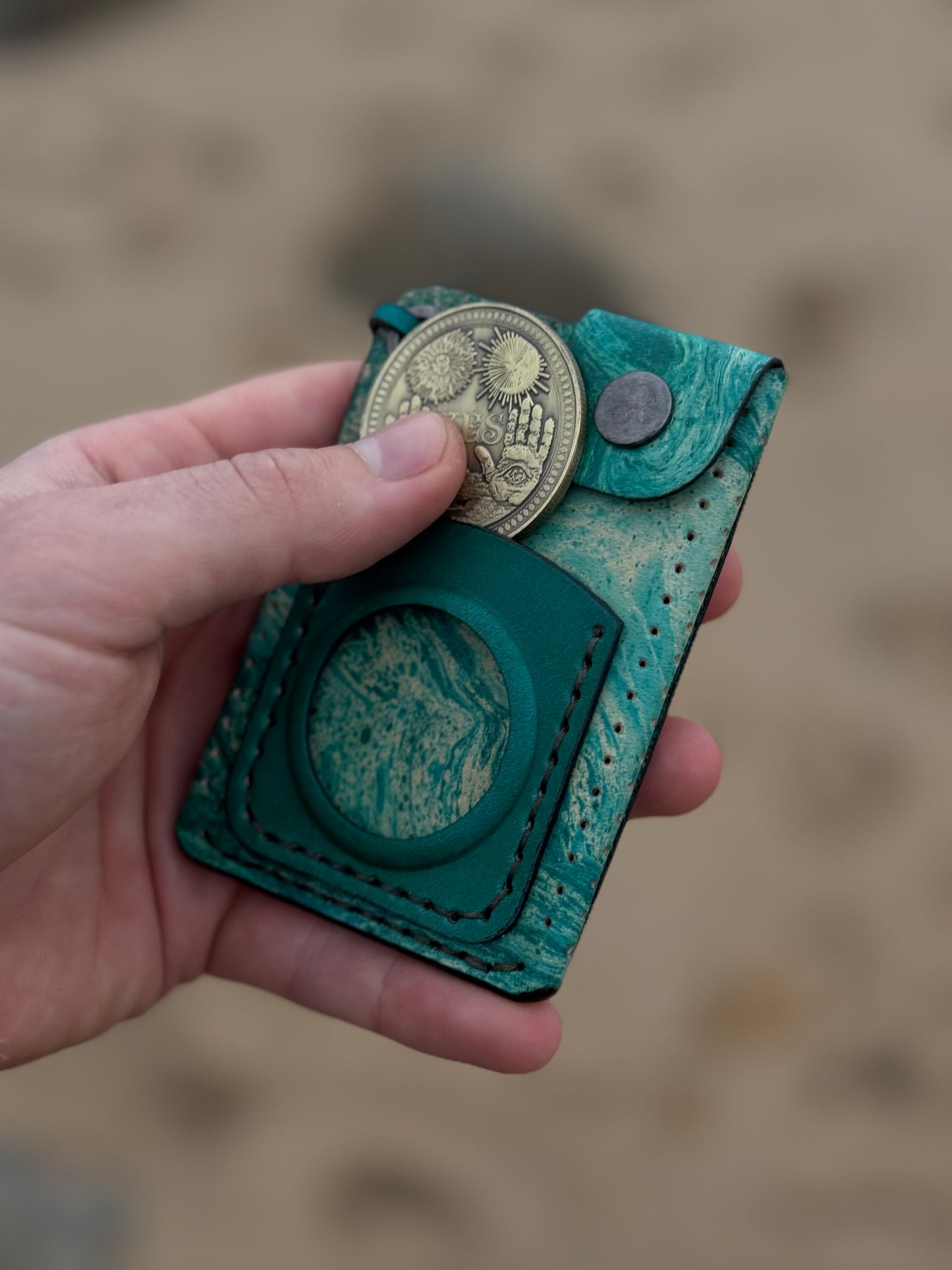 Leather Cardholder with Coin Pocket | Hand-Dyed Finish