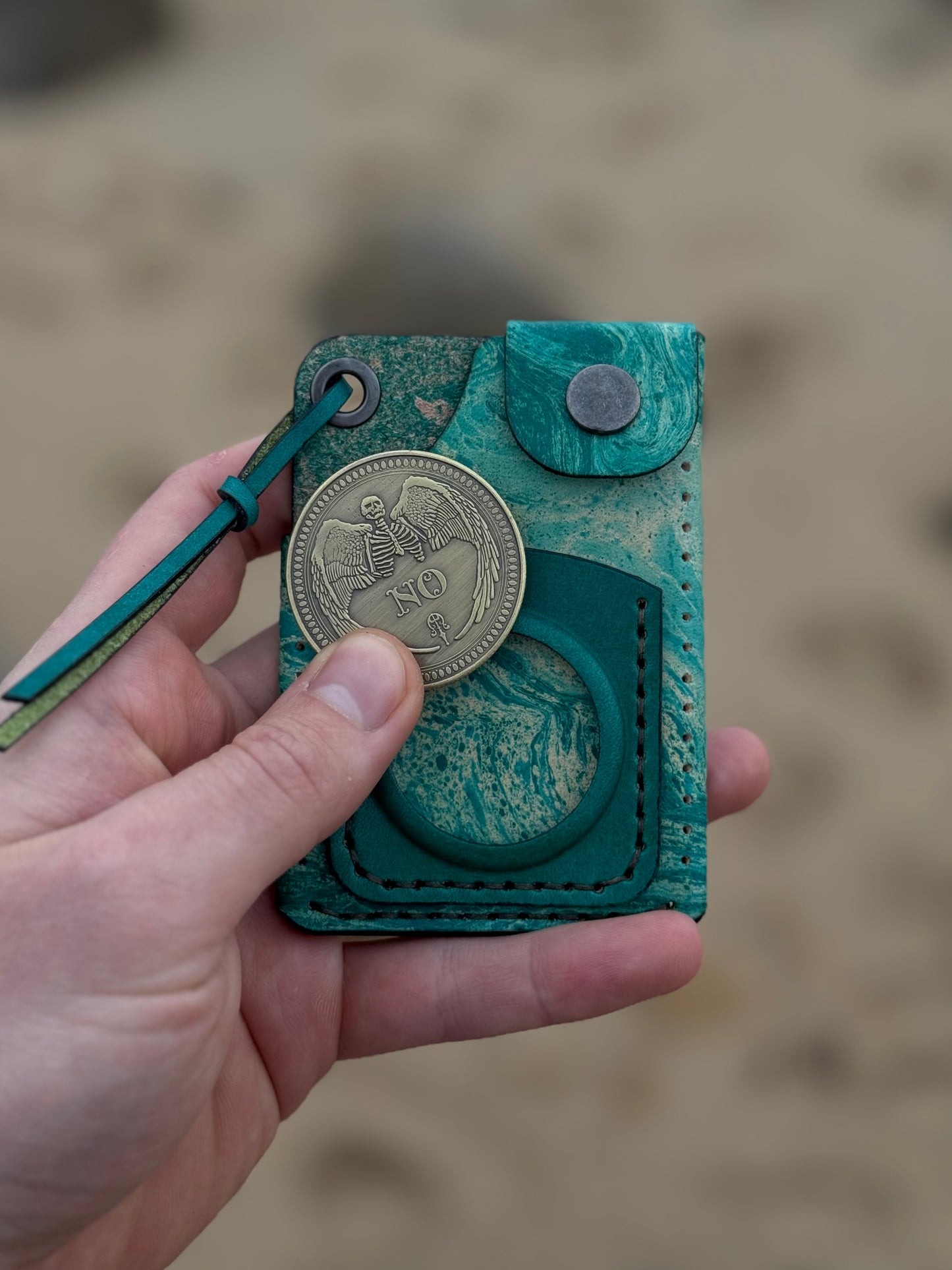 Leather Cardholder with Coin Pocket | Hand-Dyed Finish