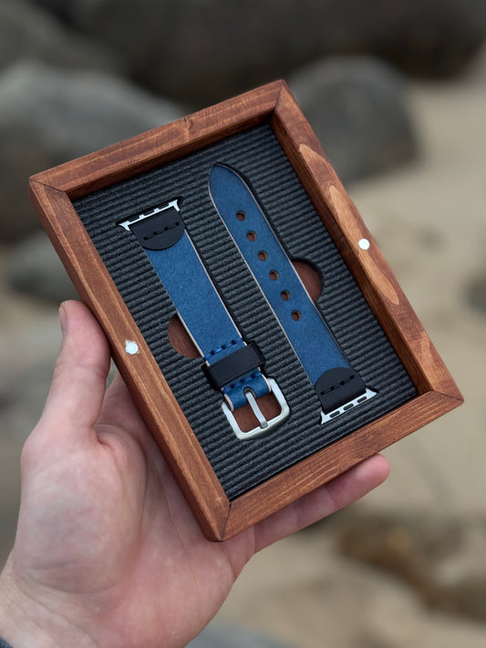 Leather Apple Watch Band Blue