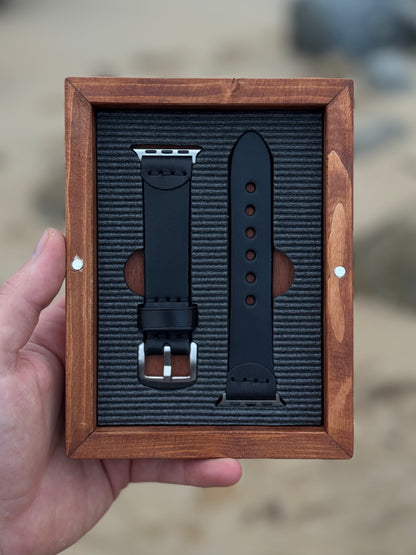 Leather Apple Watch Band Black