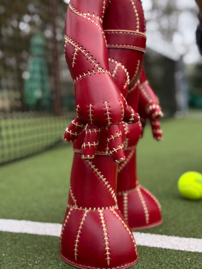 Handmade Red Leather Sculpture| Stitched Leather Art Character