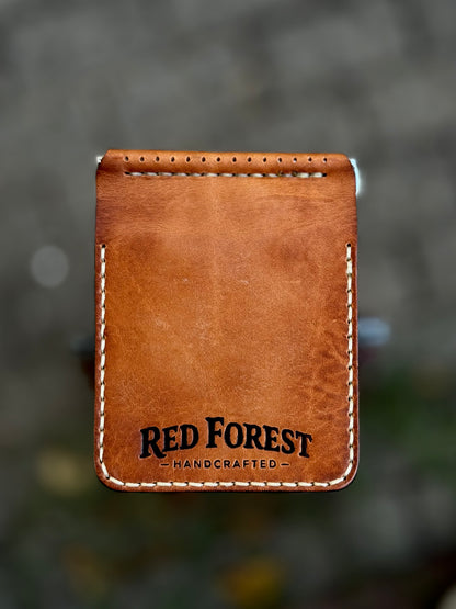 Small Brown leather Money Clip