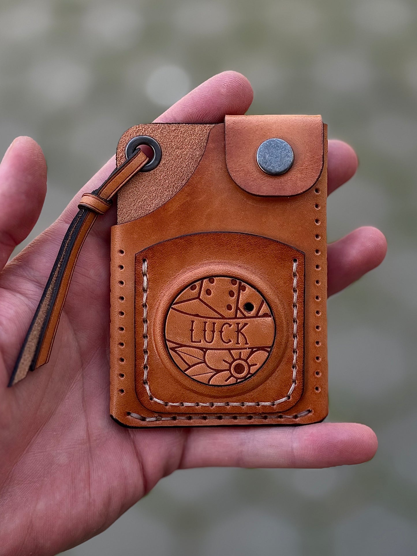 Cotto Leather Cardholder Coin  with Skeleton embossing