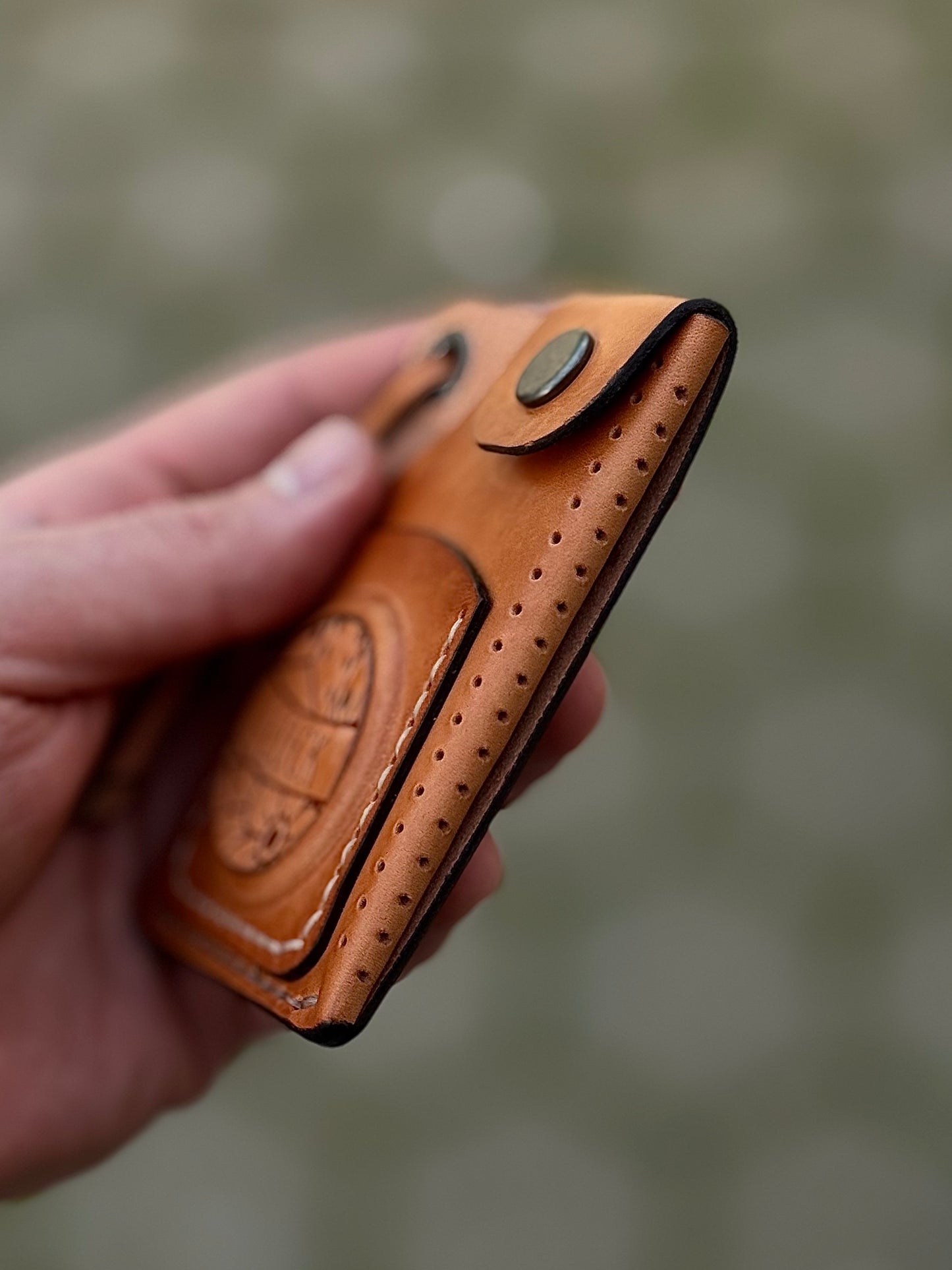 Cotto Leather Cardholder Coin  with Skeleton embossing