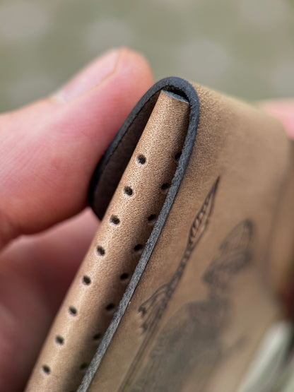 Leather Cardholder Olive with Decision Coin | Compact Wallet with Coin Holder Olive