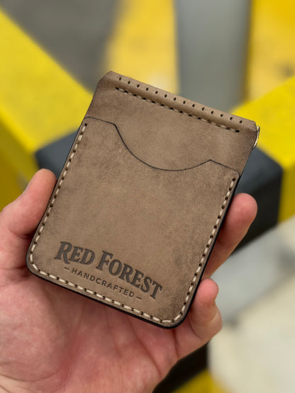 Handmade Leather Wallet with Skeleton Embossing | Slim Bifold Card Wallet