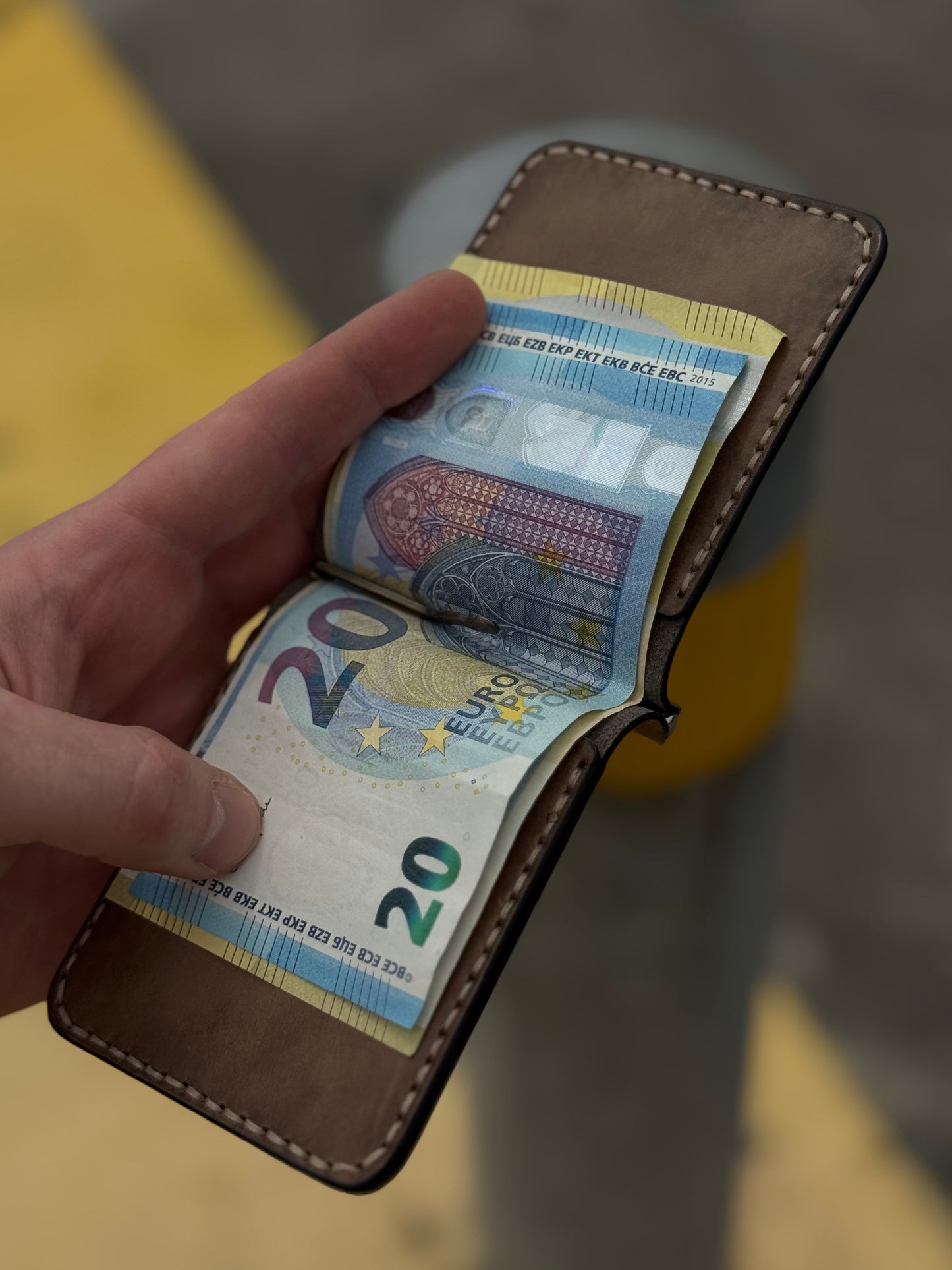 Handmade Leather Wallet with Skeleton Embossing | Slim Bifold Card Wallet