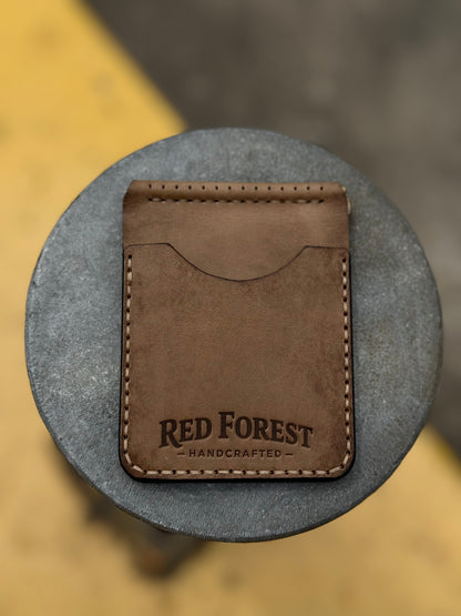 Handmade Leather Wallet with Skeleton Embossing | Slim Bifold Card Wallet