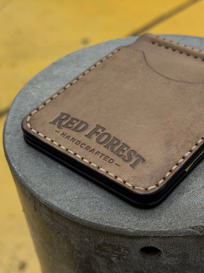 Handmade Leather Wallet with Skeleton Embossing | Slim Bifold Card Wallet